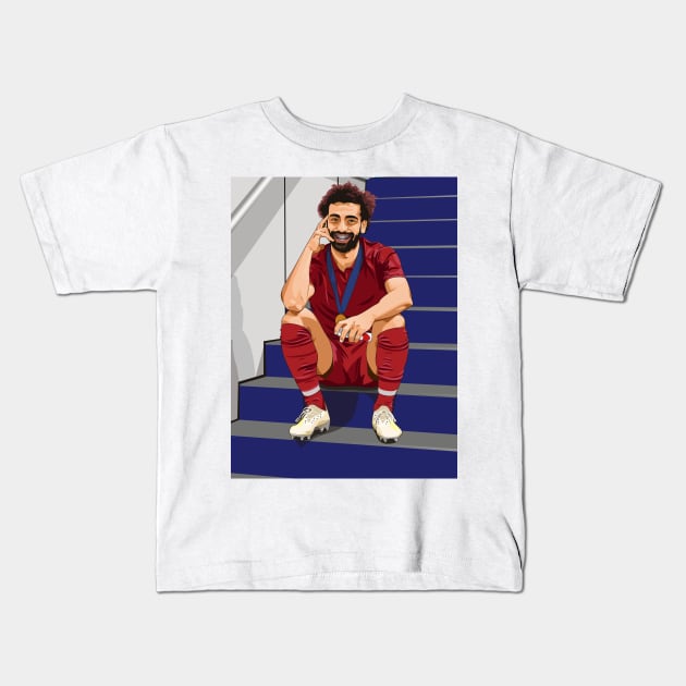 Mohamed Salah Kids T-Shirt by Ades_194